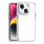 For  iPhone 15 Two-color TPU Transparent PC Shockproof Phone Case(White)