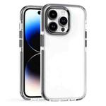 For iPhone 15 Pro Max Two-color TPU Transparent PC Shockproof Phone Case(Black)