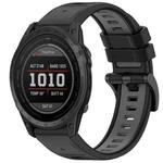 For Garmin Tactix 7 Sports Two-Color Quick Release Silicone Watch Band(Black+Gray)