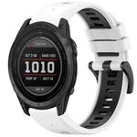 For Garmin Tactix 7 Sports Two-Color Quick Release Silicone Watch Band(White+Black)