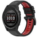 For Garmin Tactix 7 Sports Two-Color Quick Release Silicone Watch Band(Black+Red)