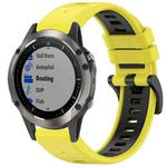 For Garmin Fenix 5X Sapphire / GPS / Plus Sports Two-Color Quick Release Silicone Watch Band(Yellow+Black)