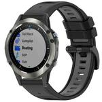 For Garmin Fenix 5X Sapphire / GPS / Plus Sports Two-Color Quick Release Silicone Watch Band(Black+Gray)