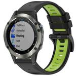 For Garmin Fenix 5X Sapphire / GPS / Plus Sports Two-Color Quick Release Silicone Watch Band(Black+Green)