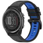 For Garmin Fenix 3 / Fenix 3 HR / Sapphire Sports Two-Color Quick Release Silicone Watch Band(Black+Blue)