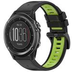 For Garmin Fenix 3 / Fenix 3 HR / Sapphire Sports Two-Color Quick Release Silicone Watch Band(Black+Green)