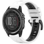 For Garmin Fenix 3 / Fenix 3 HR / Sapphire Sports Two-Color Quick Release Silicone Watch Band(White+Black)