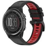 For Garmin Fenix 3 / Fenix 3 HR / Sapphire Sports Two-Color Quick Release Silicone Watch Band(Black+Red)