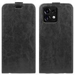 For Motorola Moto X40 Pro R64 Texture Single Vertical Flip Leather Phone Case(Black)