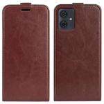 For Motorola Moto G54 R64 Texture Single Vertical Flip Leather Phone Case(Brown)