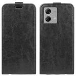 For Motorola Moto G84 R64 Texture Single Vertical Flip Leather Phone Case(Black)