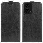 For Motorola Moto G24 R64 Texture Single Vertical Flip Leather Phone Case(Black)