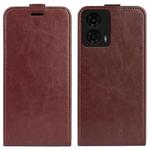 For Motorola Moto G24 R64 Texture Single Vertical Flip Leather Phone Case(Brown)