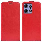 For Motorola Edge 50 Pro R64 Texture Single Vertical Flip Leather Phone Case(Red)