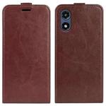 For Motorola Moto G Play 2024 R64 Texture Single Vertical Flip Leather Phone Case(Brown)