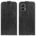 For Motorola Moto G Power 5G 2024 R64 Texture Single Vertical Flip Leather Phone Case(Black)