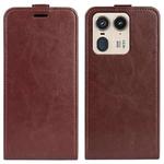 For Motorola Edge 50 Ultra R64 Texture Single Vertical Flip Leather Phone Case(Brown)