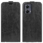 For Motorola Edge 5G 2024 R64 Texture Single Vertical Flip Leather Phone Case(Black)