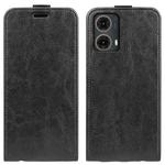 For Motorola Moto G85 5G R64 Texture Single Vertical Flip Leather Phone Case(Black)