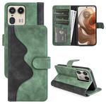 For Motolora Edge 40 Stitching Horizontal Flip Leather Phone Case(Green)