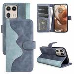 For Motolora Edge 40 Stitching Horizontal Flip Leather Phone Case(Blue)