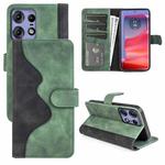 For Motolora Moto G14 Stitching Horizontal Flip Leather Phone Case(Green)