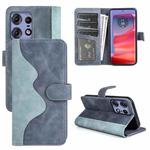 For Motolora Moto G14 Stitching Horizontal Flip Leather Phone Case(Blue)