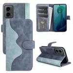 For Motolora Moto G84 Stitching Horizontal Flip Leather Phone Case(Blue)