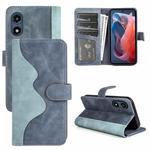 For Motorola Moto G Play 2024 Stitching Horizontal Flip Leather Phone Case(Blue)
