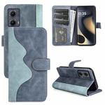 For Motolora Edge 5G 2024 Stitching Horizontal Flip Leather Phone Case(Blue)