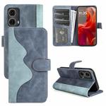 For Motolora Moto G85 5G Stitching Horizontal Flip Leather Phone Case(Blue)