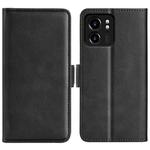 For Motorola Edge 40 Dual-side Magnetic Buckle Horizontal Flip Leather Phone Case(Black)