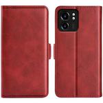 For Motorola Edge 40 Dual-side Magnetic Buckle Horizontal Flip Leather Phone Case(Red)