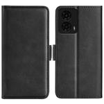 For Motorola Moto G24 Dual-side Magnetic Buckle Horizontal Flip Leather Phone Case(Black)