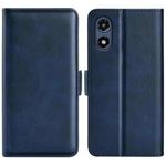 For Motorola Moto G Play 2024 Dual-side Magnetic Buckle Horizontal Flip Leather Phone Case(Dark Blue)