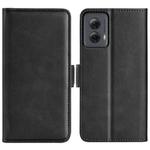 For Motorola Moto G Power 5G 2024 Dual-side Magnetic Buckle Horizontal Flip Leather Phone Case(Black)