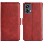 For Motorola Edge 50 Fusion Dual-side Magnetic Buckle Horizontal Flip Leather Phone Case(Red)