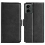 For Motorola Moto G 5G 2024 Dual-side Magnetic Buckle Horizontal Flip Leather Phone Case(Black)