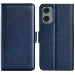 For Motorola Moto G24 Power Dual-side Magnetic Buckle Horizontal Flip Leather Phone Case(Dark Blue)