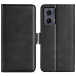 For Motorola Edge 5G 2024 Dual-side Magnetic Buckle Horizontal Flip Leather Phone Case(Black)