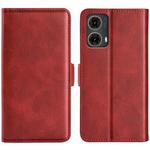 For Motorola Moto G85 5G Dual-side Magnetic Buckle Horizontal Flip Leather Phone Case(Red)