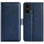 For Motorola Moto G35 5G Dual-side Magnetic Buckle Horizontal Flip Leather Phone Case(Dark Blue)