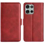 For Motorola Moto G75 5G Dual-side Magnetic Buckle Horizontal Flip Leather Phone Case(Red)