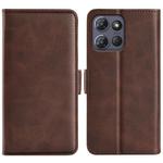For Motorola Moto G Power 2025 Dual-side Magnetic Buckle Horizontal Flip Leather Phone Case(Brown)