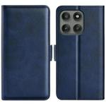 For Motorola Edge 60 Pro Dual-side Magnetic Buckle Horizontal Flip Leather Phone Case(Dark Blue)