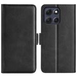 For Motorola Moto G86 5G Dual-side Magnetic Buckle Horizontal Flip Leather Phone Case(Black)