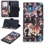 For iPhone XS Max 3D Colored Drawing Pattern Horizontal Flip Leather Case with Holder & Card Slots & Wallet(Two Elephants)