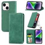 For  iPhone 15 Plus Retro Skin Feel Magnetic Flip Leather Phone Case(Green)