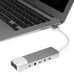 HY-601 6 in 1 USB Multi-Functional Sound Card USB + Audio 3.5 + 7.1CH / OPTICAL(Argent)