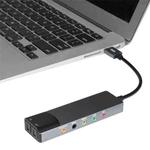 HY-601 6 in 1 USB Multi-Functional Sound Card USB + Audio 3.5 + 7.1CH / OPTICAL(Grey)